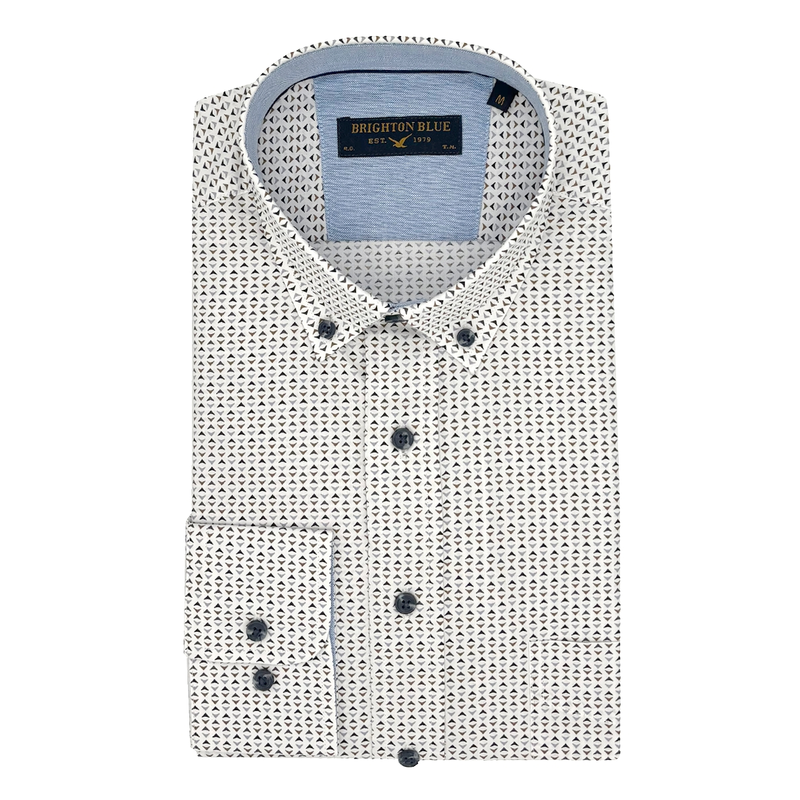 Heren Overhemd 427670-73.904 Brighton Blue ZWART