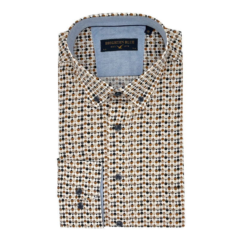 Heren Overhemd 427670-73.924 Brighton Blue ZWART