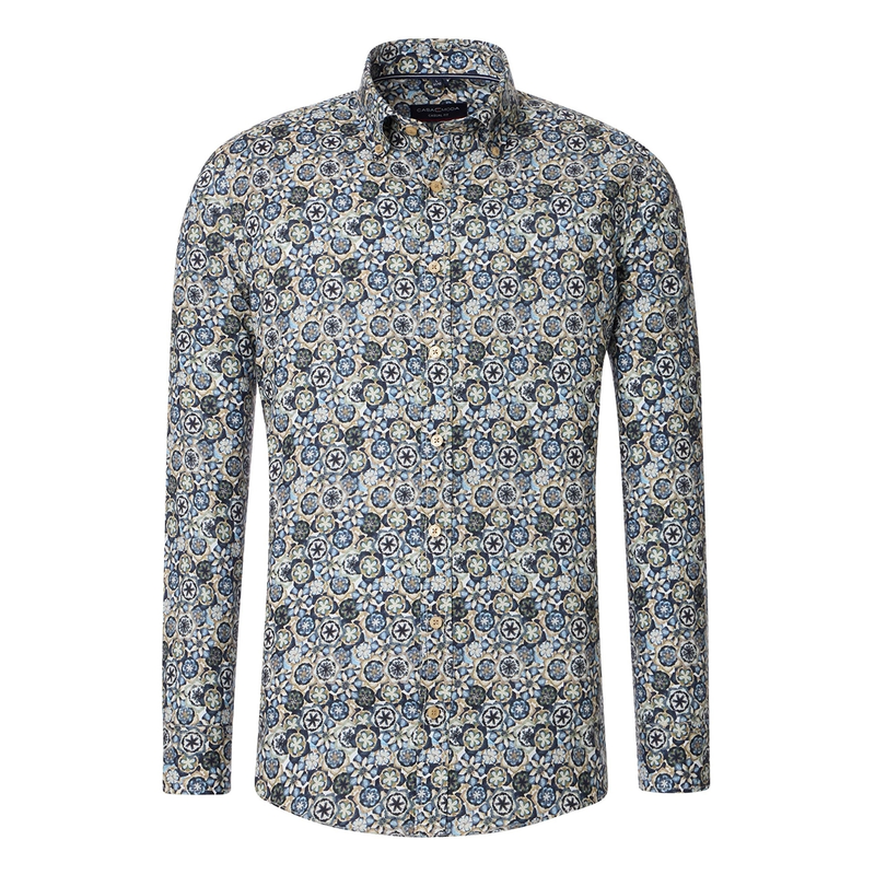 Heren Overhemd 454389900 Casa Moda BLAUW DESSIN