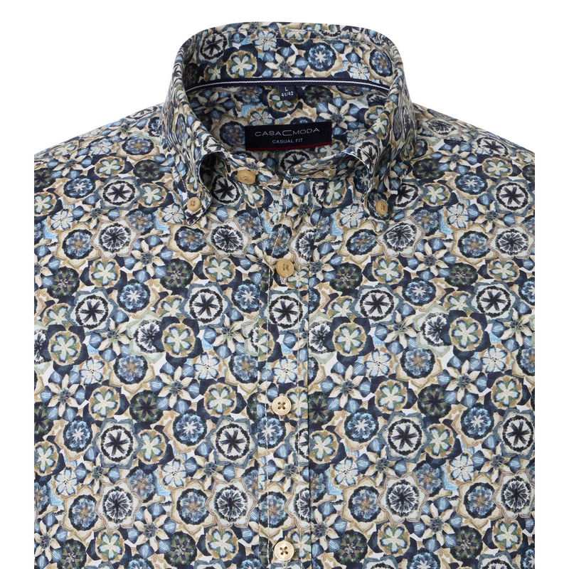 Heren Overhemd 454389900 Casa Moda BLAUW DESSIN