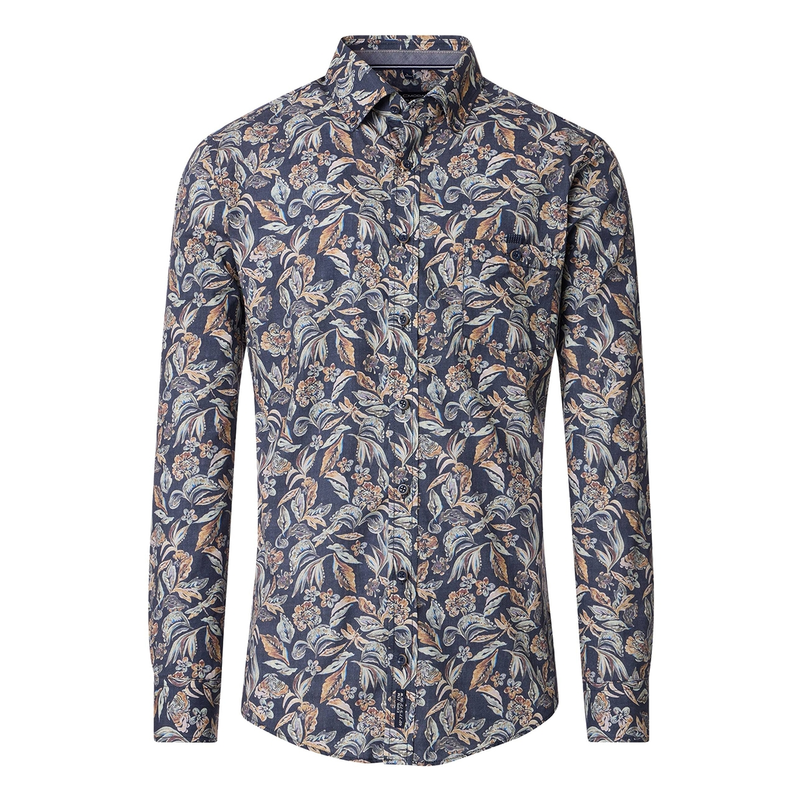 Heren Overhemd 454394000 Casa Moda BLAUW DESSIN