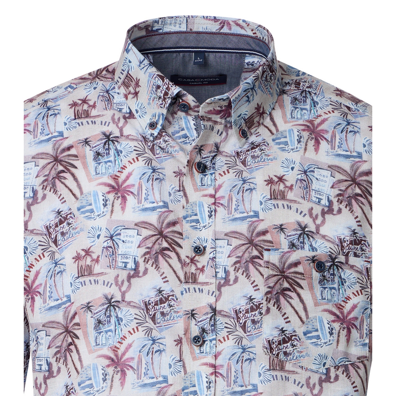 Heren Overhemd 454394600 Casa Moda ROOD DESSIN