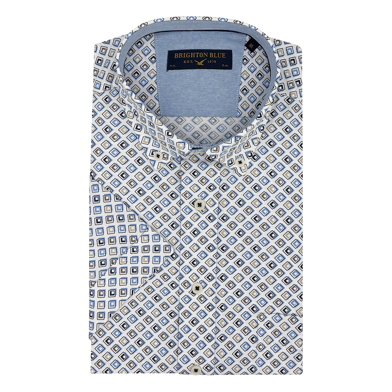 Heren Overhemd 516670-73 Brighton Blue MIDDEN BLAUW