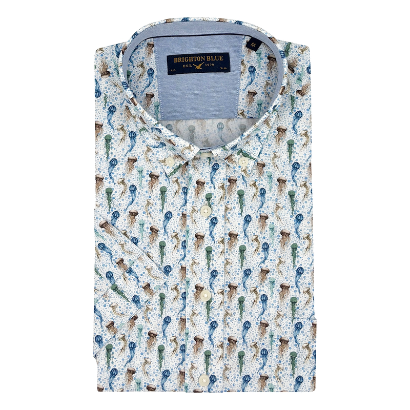 Heren Overhemd 516670-73 Brighton Blue GROEN