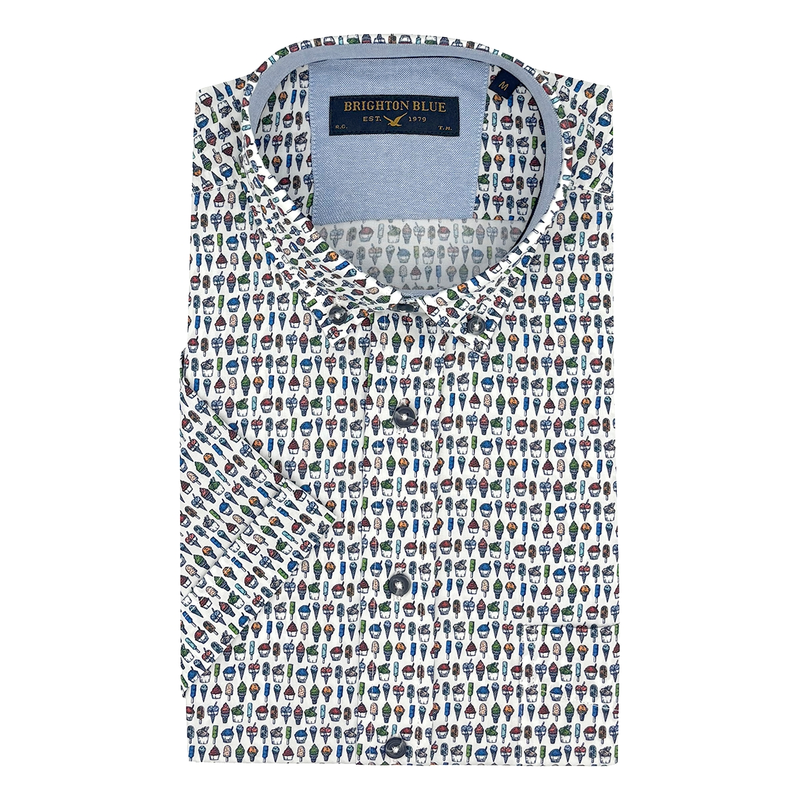 Heren Overhemd 516670-73 Brighton Blue ROOD