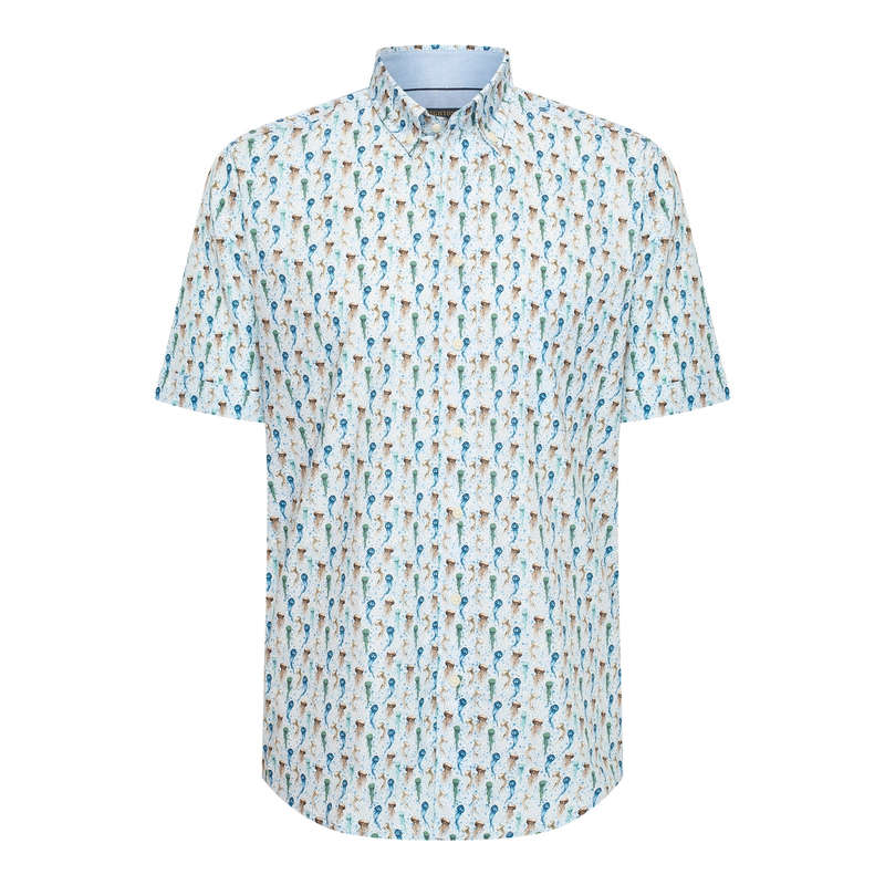 Heren Overhemd 516670-73 Brighton Blue GROEN
