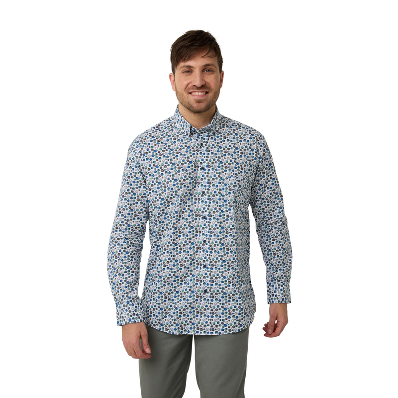 Heren Overhemd 517670-73 Brighton Blue GROEN