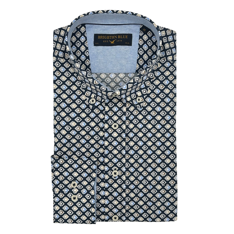 Heren Overhemd 517670-73 Brighton Blue NAVY
