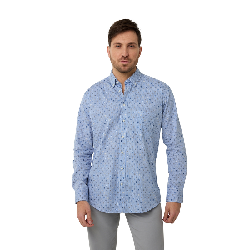 Heren Overhemd 517670-73 Brighton Blue MIDDEN BLAUW