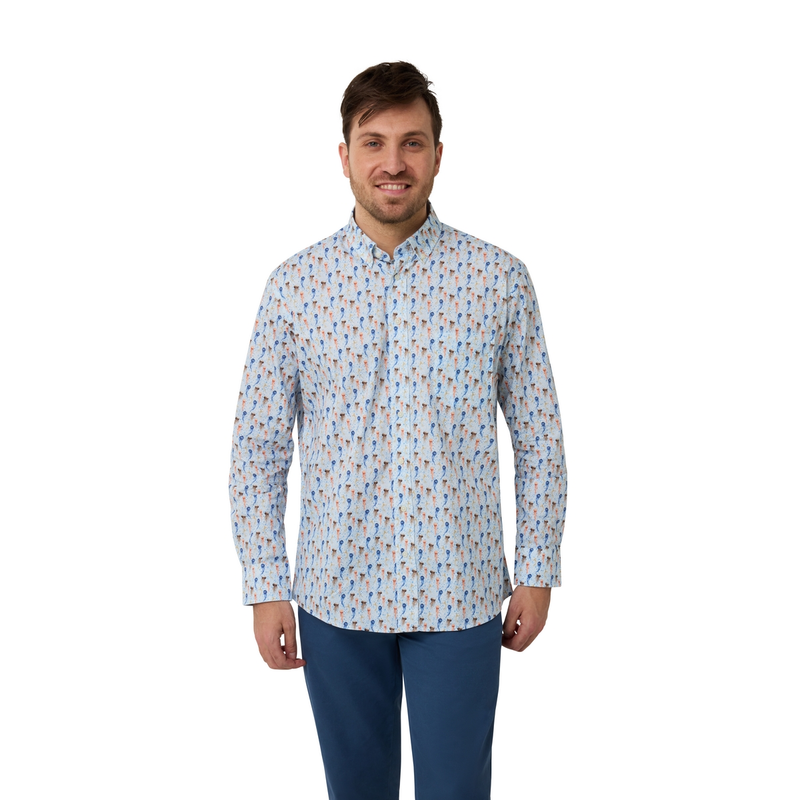 Heren Overhemd 517670-73 Brighton Blue ORANJE