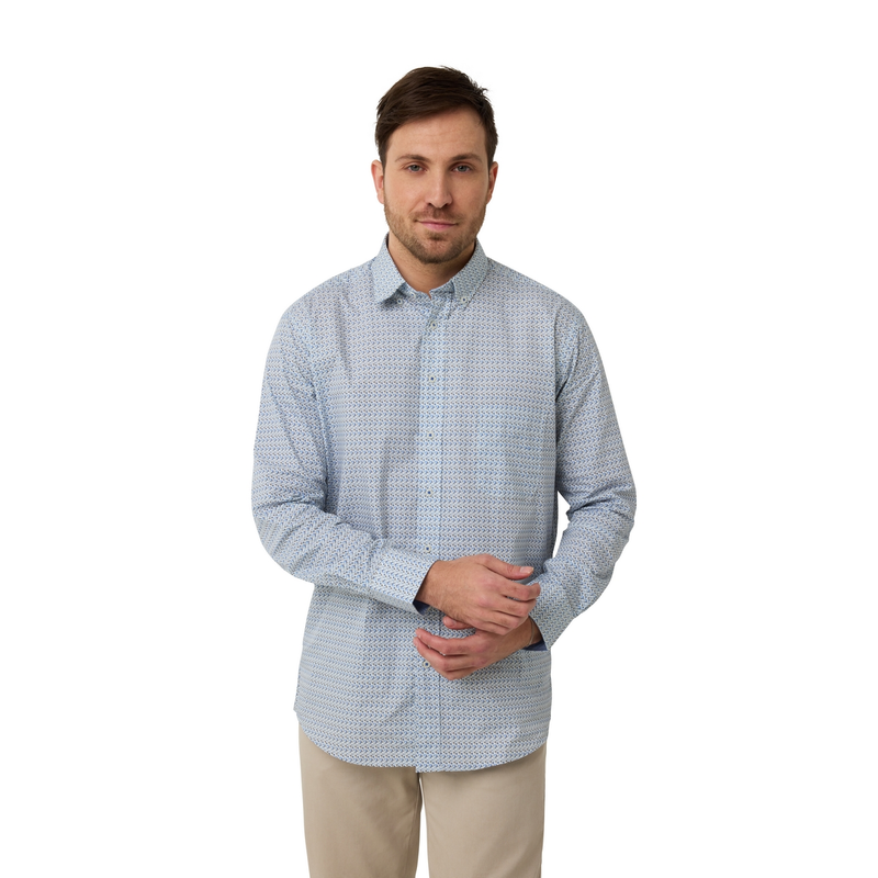 Heren Overhemd 517670-73 Brighton Blue BEIGE