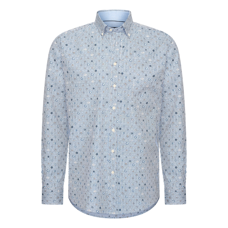 Heren Overhemd 517670-73 Brighton Blue MIDDEN BLAUW