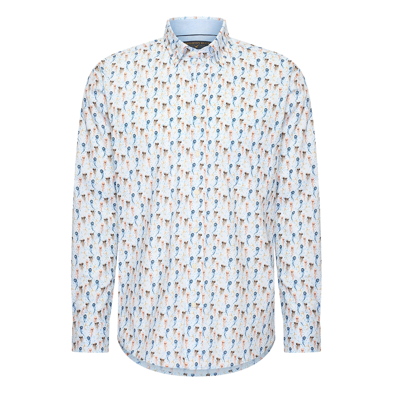 Heren Overhemd 517670-73 Brighton Blue ORANJE