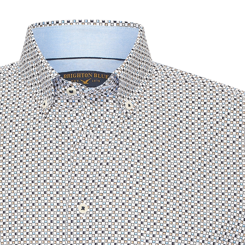 Heren Overhemd 517670-73 Brighton Blue BEIGE