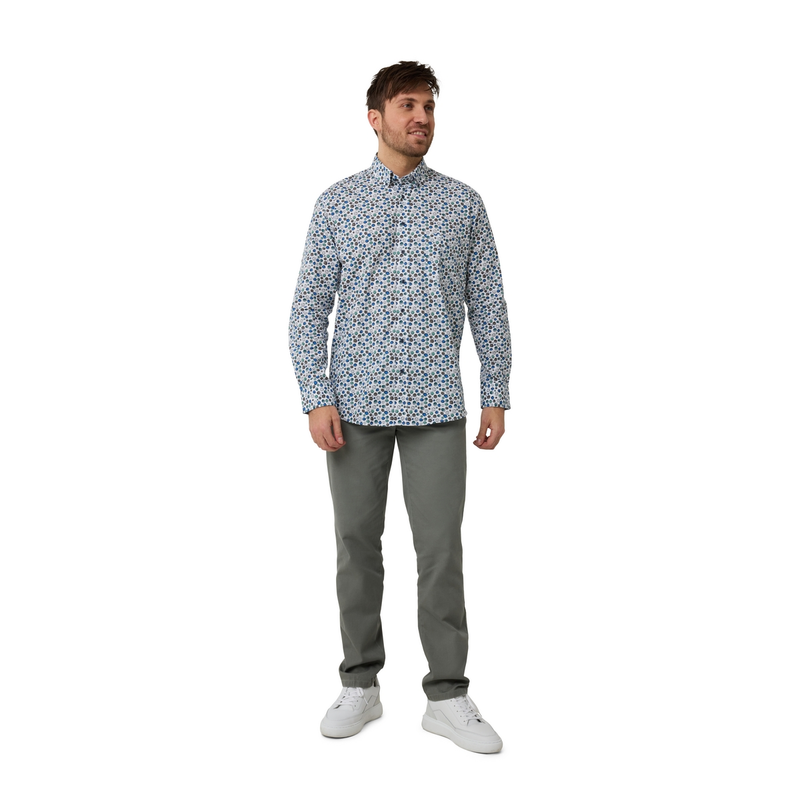 Heren Overhemd 517670-73 Brighton Blue GROEN