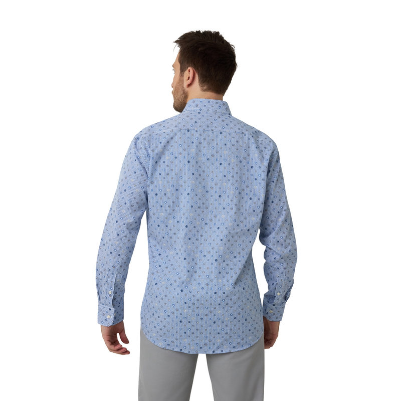 Heren Overhemd 517670-73 Brighton Blue MIDDEN BLAUW