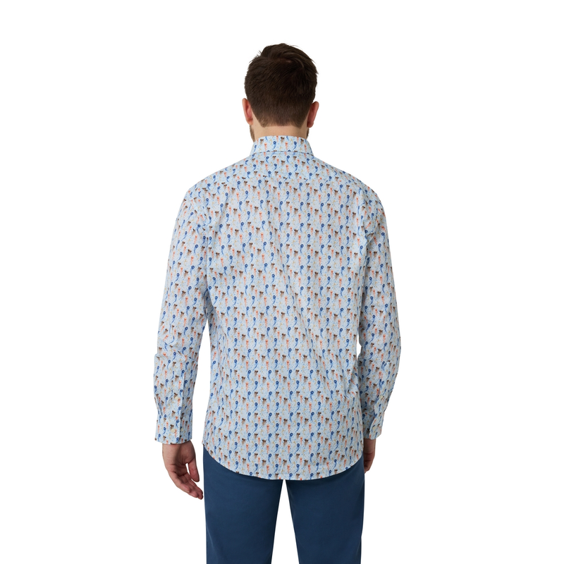 Heren Overhemd 517670-73 Brighton Blue ORANJE
