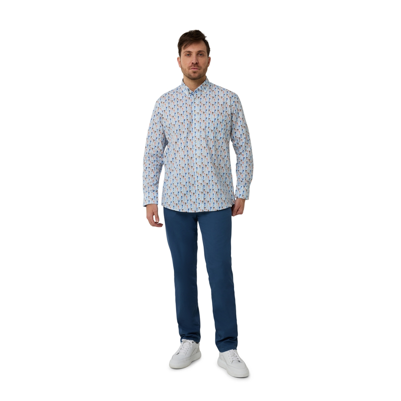 Heren Overhemd 517670-73 Brighton Blue ORANJE