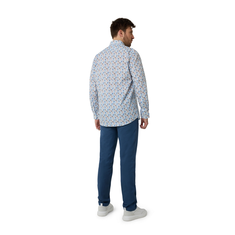 Heren Overhemd 517670-73 Brighton Blue ORANJE