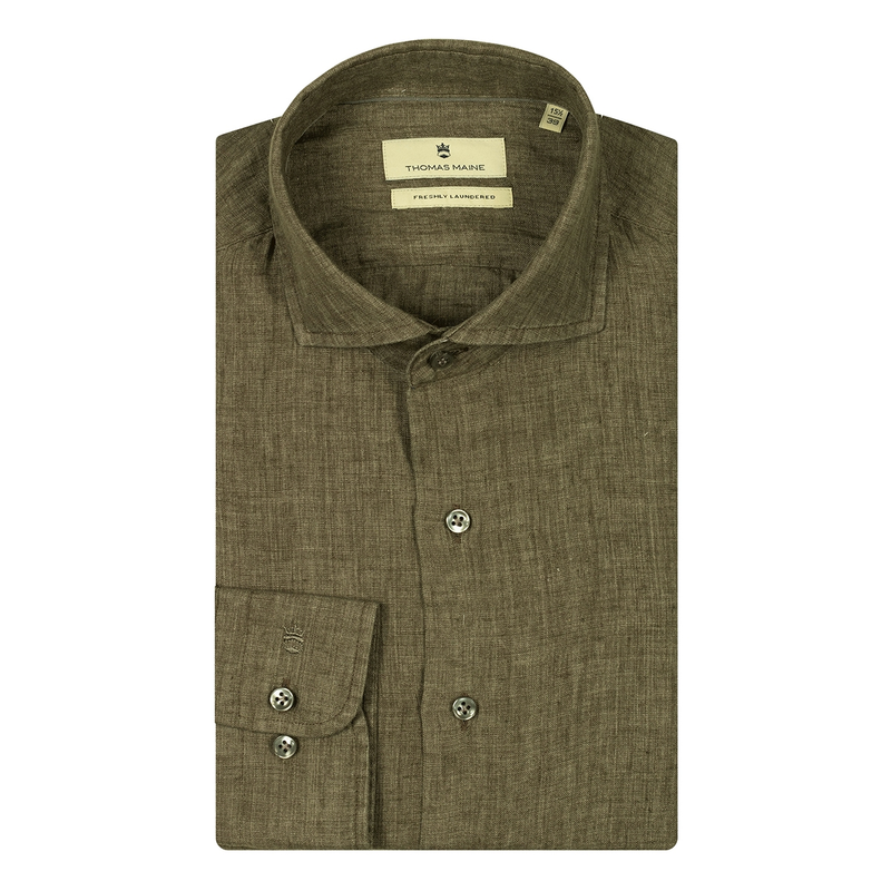 Heren Overhemd 517757.75 Thomas Maine OLIJF