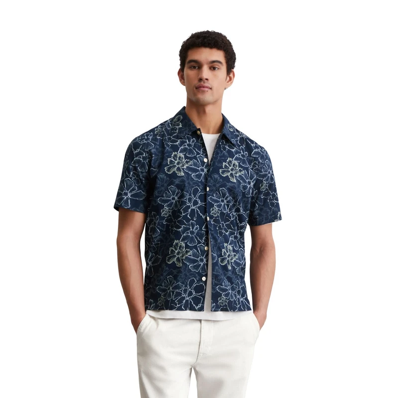 Heren Overhemd 523735441040 Marc O'Polo BLAUW DESSIN