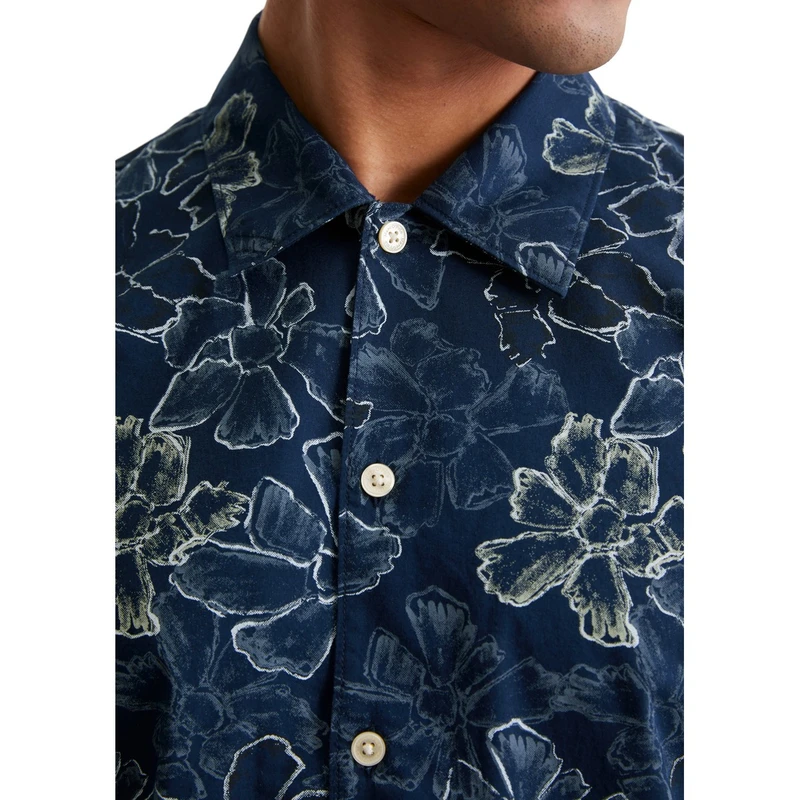 Heren Overhemd 523735441040 Marc O'Polo BLAUW DESSIN