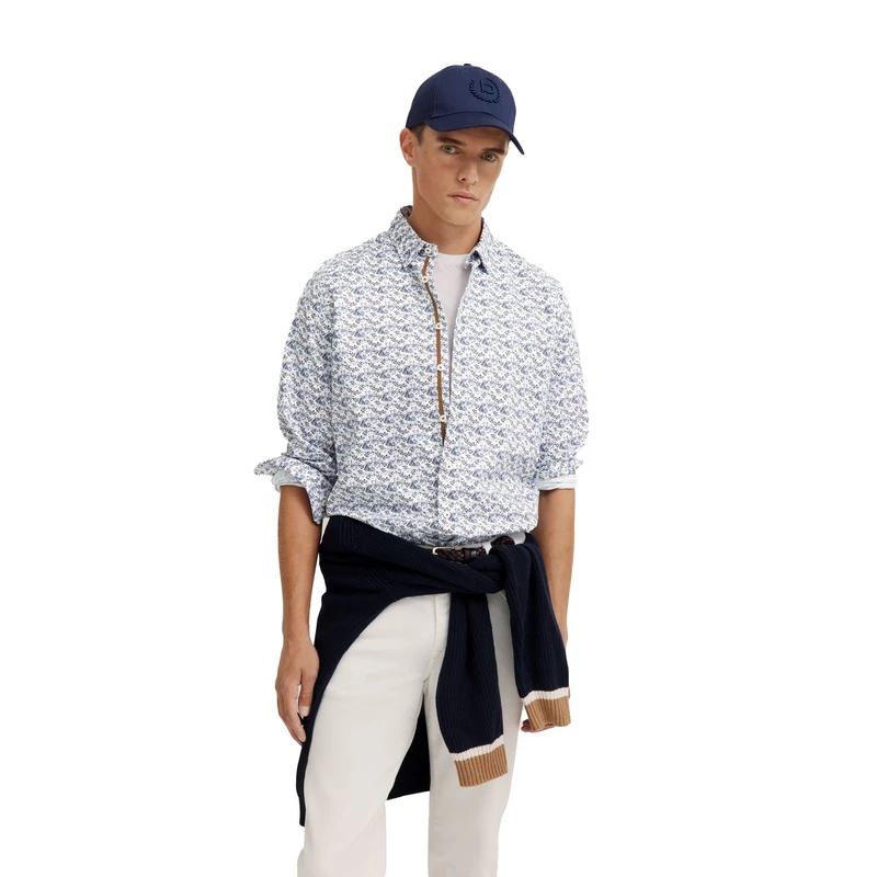 Heren Overhemd 78522C 9750 Bugatti NAVY