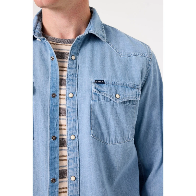 Heren Overhemd B51085 Garcia GROEN