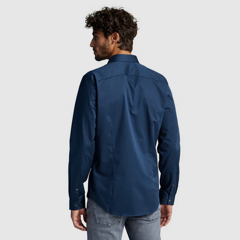 Heren Overhemd CSI00429 Cast Iron MIDDEN BLAUW