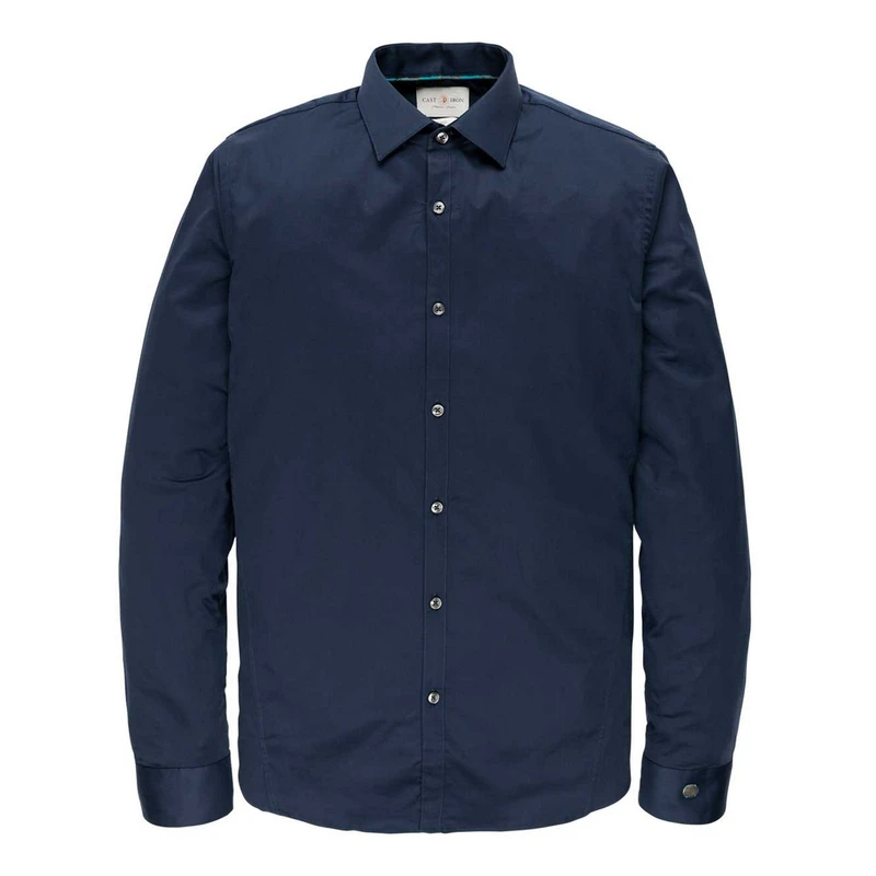 Heren Overhemd CSI00429 Cast Iron MIDDEN BLAUW
