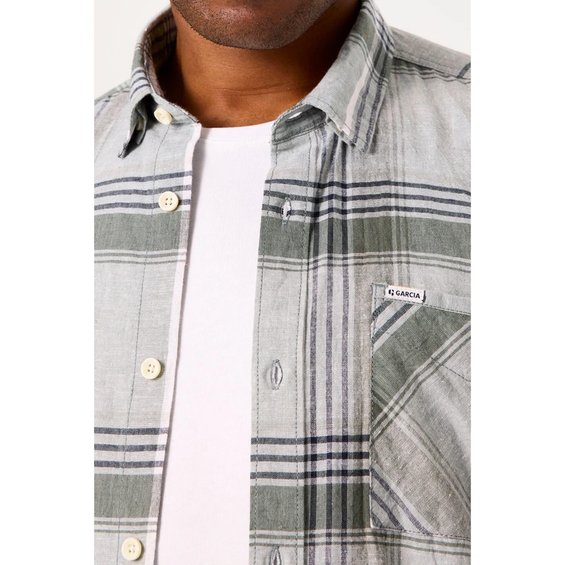 Heren Overhemd D51080 Garcia BRUIN MELE