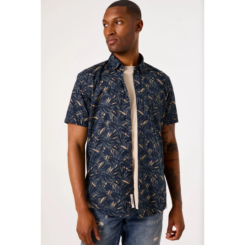 Heren Overhemd D51090 Garcia NAVY
