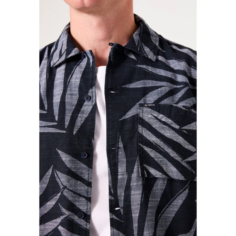 Heren Overhemd D51093 Garcia BLAUW MELE
