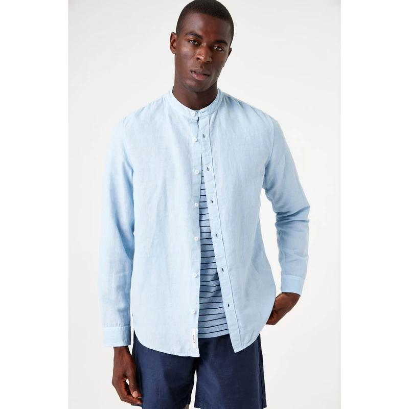 Heren Overhemd E51280 Garcia BLEU