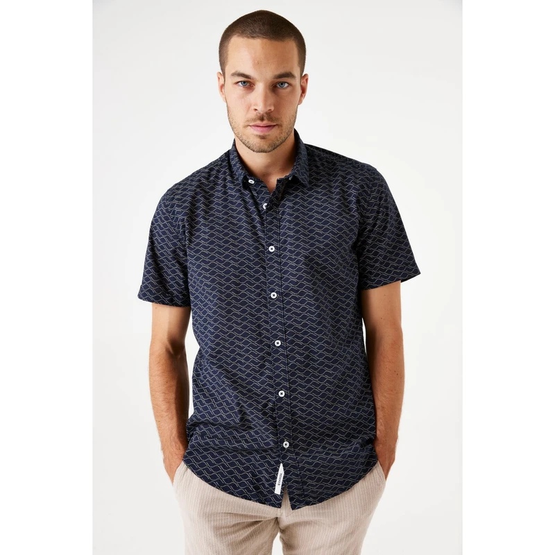 Heren Overhemd E51290 Garcia NAVY