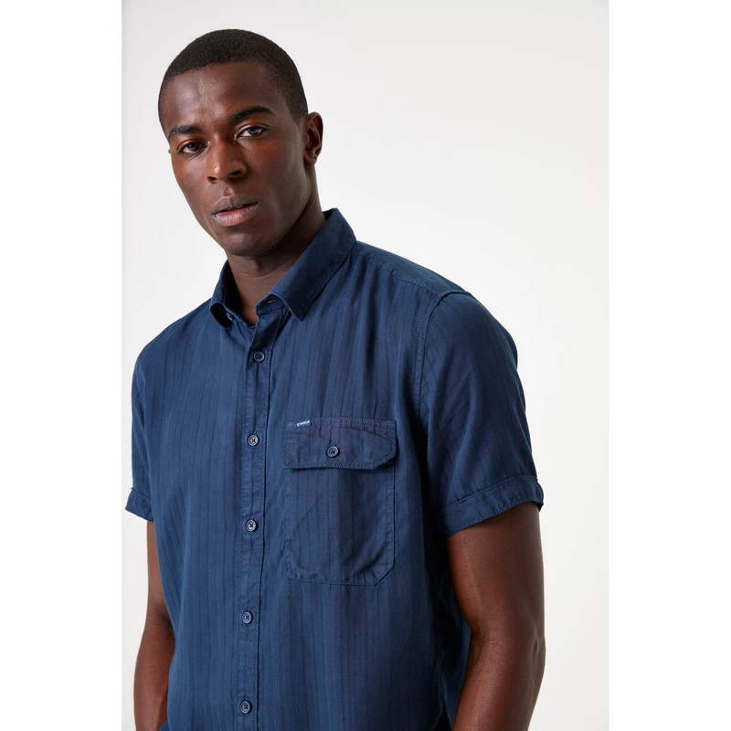 Heren Overhemd E51292 Garcia NAVY
