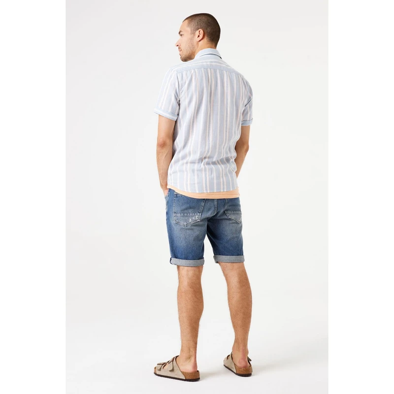 Heren Overhemd E51293 Garcia BLEU