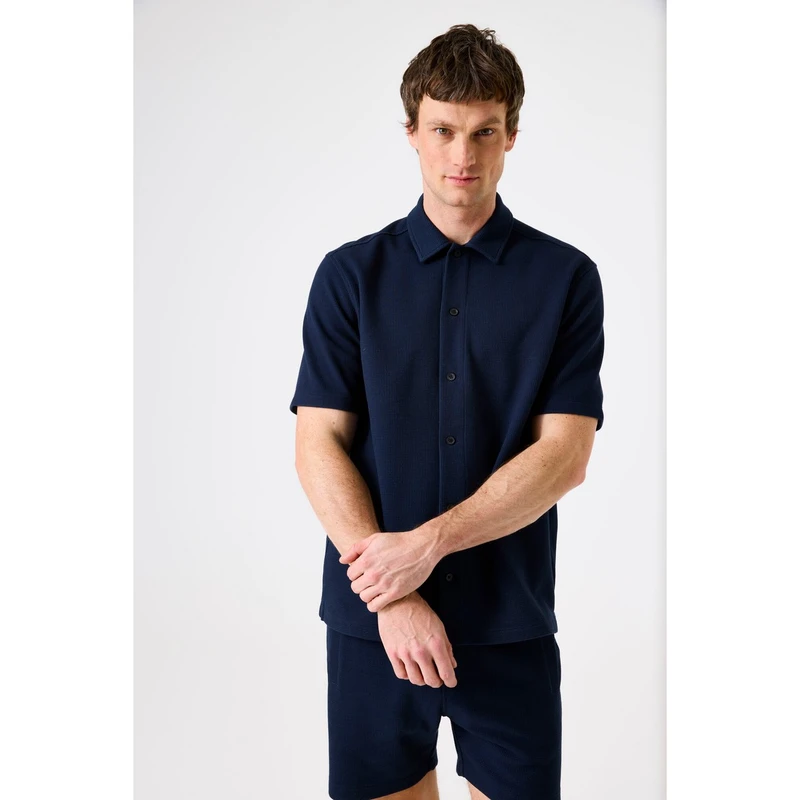 Heren Overhemd E51297 Garcia NAVY