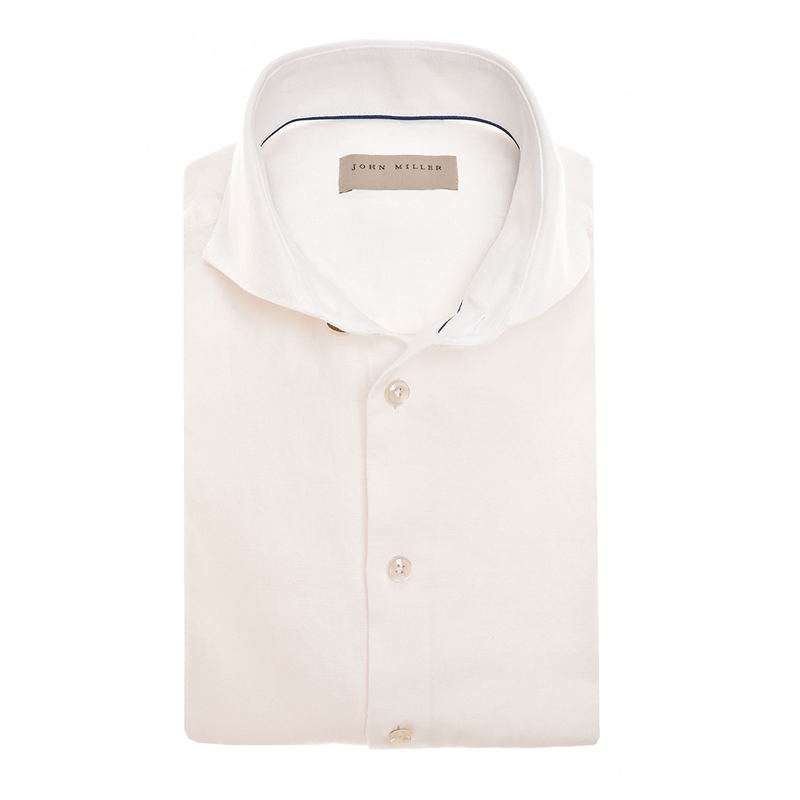Heren Overhemd JM24001/W/351 SF5 John Miller OFF-WHITE