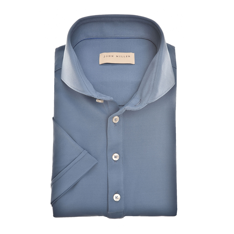 Heren Overhemd JM24017 SFP0 John Miller BLAUW MELE