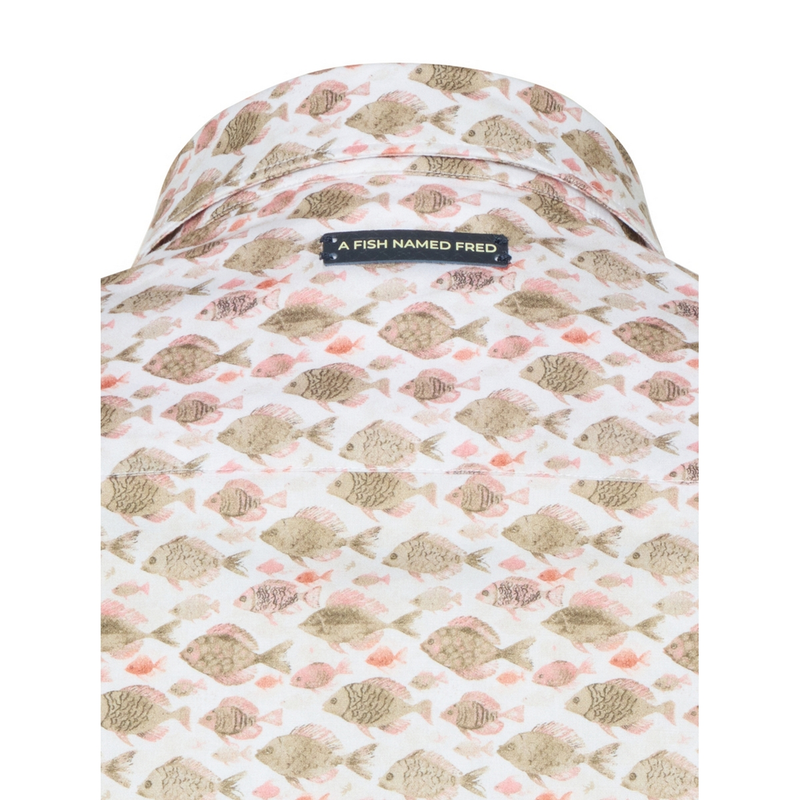 Heren Overhemd LM 31.016.205 beige A fish named fred BEIGE