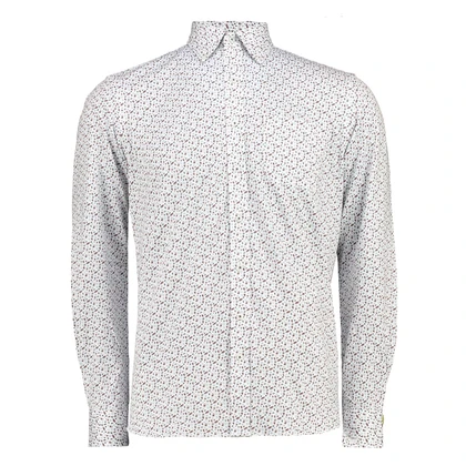 Heren Overhemd LM shirt print veeg