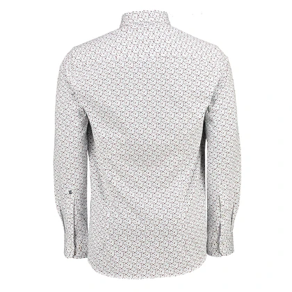 Heren Overhemd LM shirt print veeg