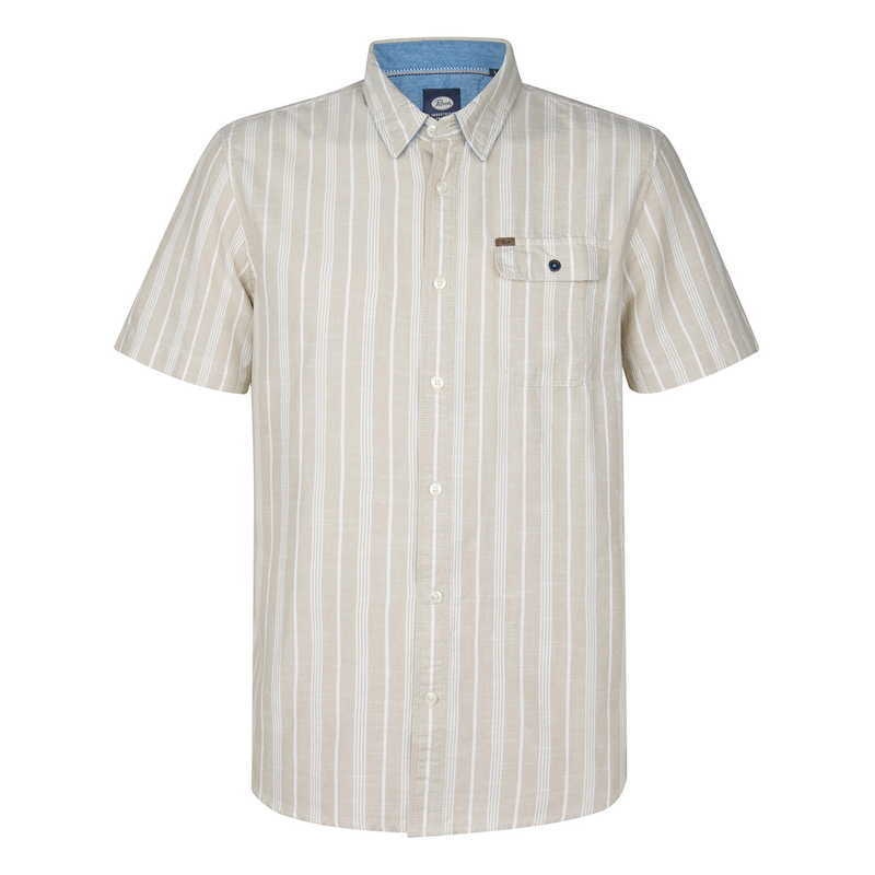 Heren Overhemd M-1050-SIS417 Petrol OFF-WHITE