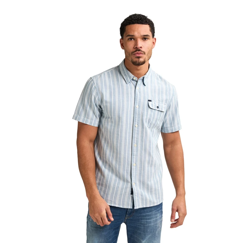 Heren Overhemd M-1050-SIS417 Petrol BLEU