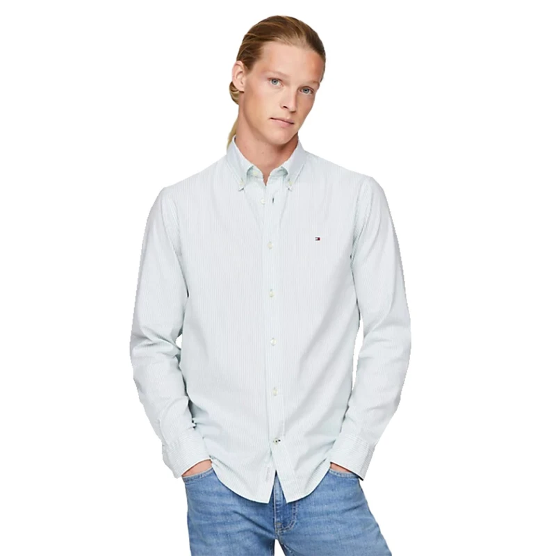 Heren Overhemd MW0MW30935 Tommy Hilfiger GROEN DESSIN