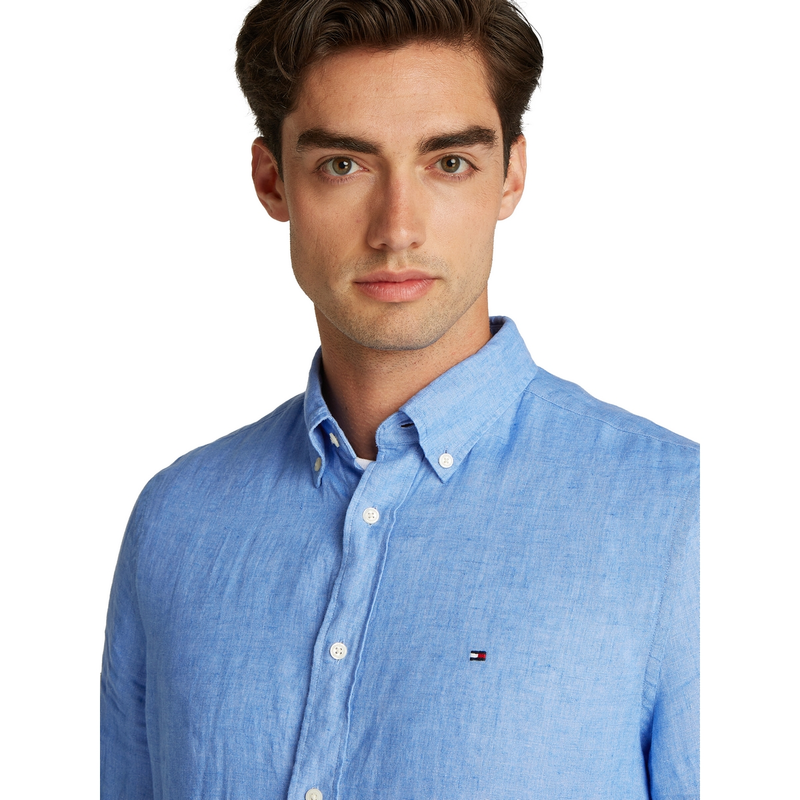 Heren Overhemd MW0MW34602C30 Tommy Hilfiger BLEU