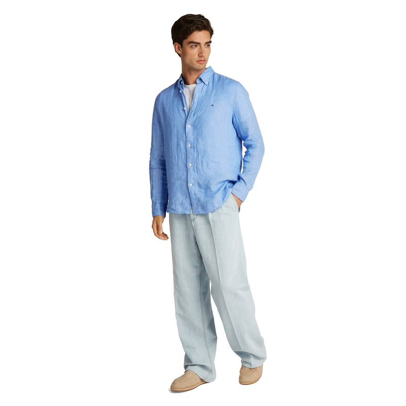 Heren Overhemd MW0MW34602C30 Tommy Hilfiger BLEU