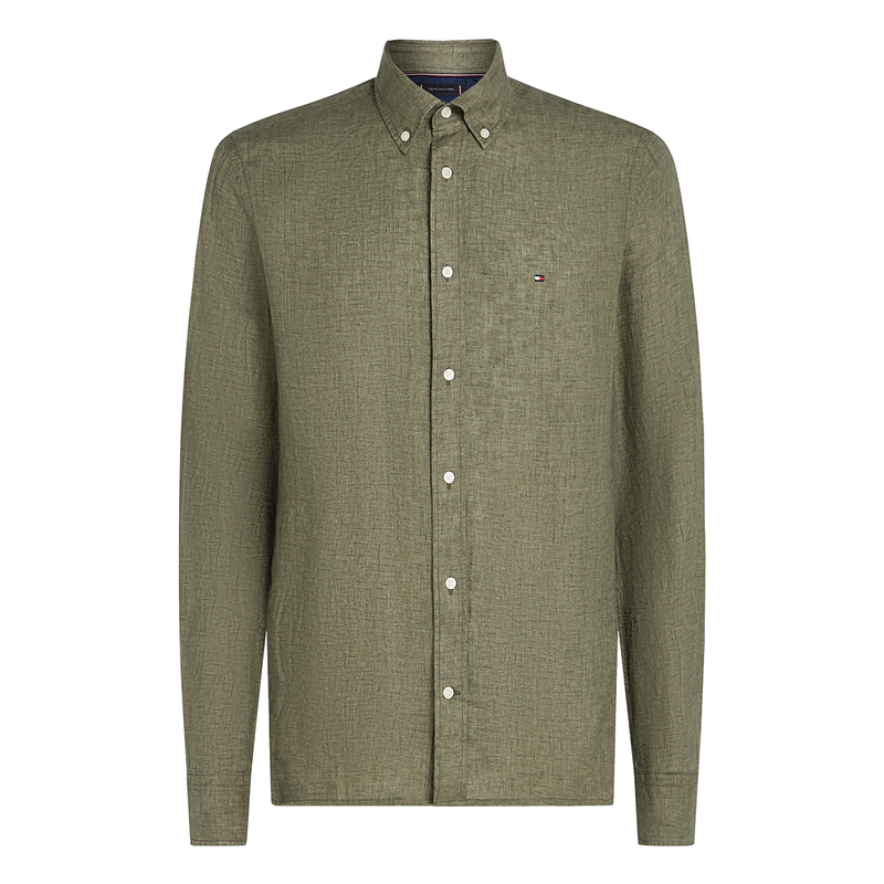Heren Overhemd MW0MW34602PLI Tommy Hilfiger GROEN