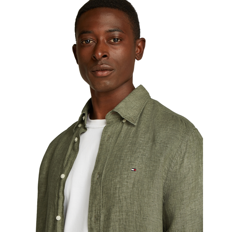 Heren Overhemd MW0MW34602PLI Tommy Hilfiger GROEN